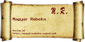 Magyar Rebeka névjegykártya